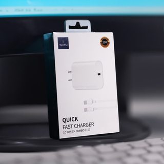 Bộ củ cáp sạc nhanh ip samsung type-c wiwu quick 20w pd fast charger
