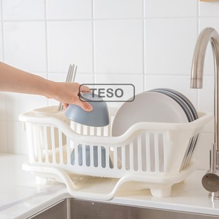 Kệ để chén bát có khay thoát nước - khay kệ úp chén bát, rổ úp chén đĩa đũa muỗng có khay hứng nước - tesovn