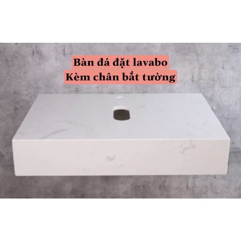 Bàn đá nhân tạo cao cấp kèm khung sắt treo lavabo đặt bản