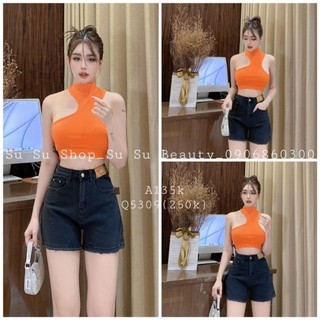 ÁO THUN BA LỔ CỔ LỌ LỆCH VAI