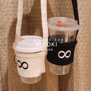 Túi Xách Vải Đựng Ly Giữ Nhiệt In Coffee Dây Đai Mỏng