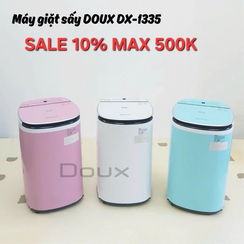 [HOÀN 200K] Máy giặt sấy mini Doux Lux 2023 DX-1335 bản nâng cấp có 12 chế độ giặt