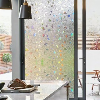 Giấy dán kính cửa họa tiết cầu vồng 3D, decal dán kính dày cao cấp khổ 0.9mx0.5m