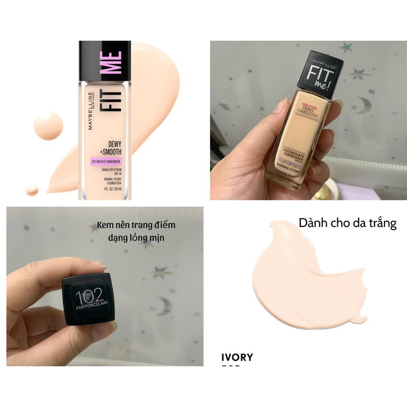 [Auth] [USA] Kem nền Maybelline Fit Me Foundation Matte Poreless Normal To Oily