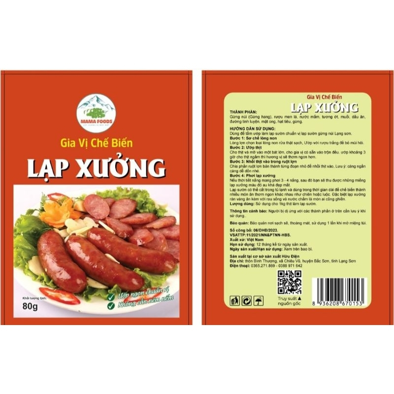 GIA VỊ LÀM LẠP XƯỞNG