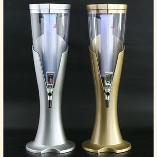 Tháp bia 3 lít HC198 Đựng bia hơi tươi Trà sữa Nước quả Lõi đá giữ lạnh Đèn led 7 màu Vòi xoay 360o