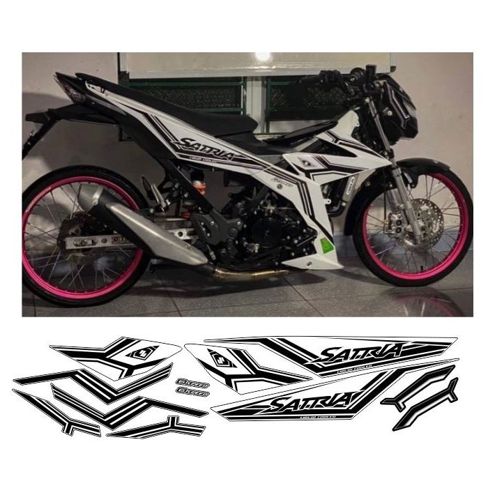 tem satria N15 trắng đen