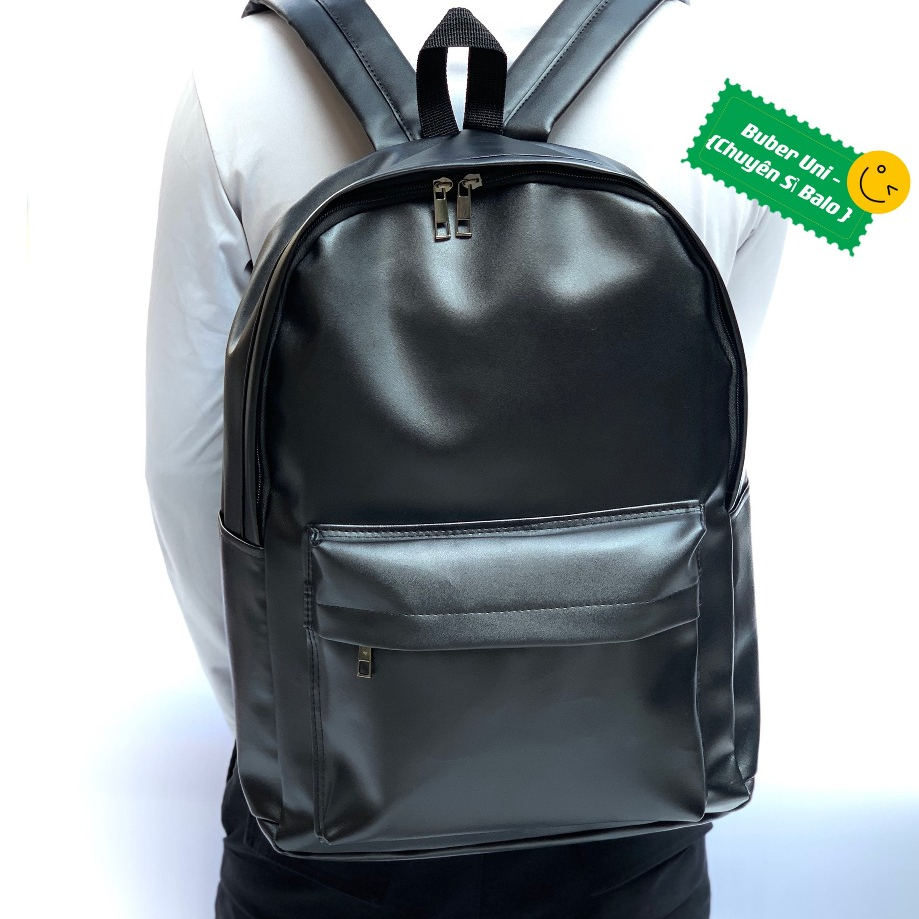 Balo da thời trang nam nữ đi học đi chơi, balo chống nước basic đựng laptop 15.6 inch cá tính phong cách (MS: 206 sắt)
