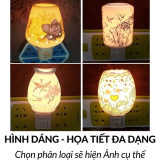 Đèn Ngủ Sứ Xông Tinh Dầu Phích Cắm. Đèn xông tinh dầu thơm phòng kiểu đèn ngủ sứ cắm điện ❤️Chọn mẫu❤️ khử mùi đuổi