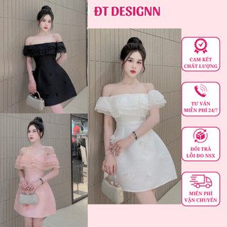 Váy tafta , Đầm tafta thiết kế béo ngực đính hoa siêu xinh, fom dáng chuẩn cho các nàng
