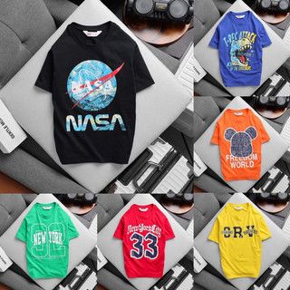 Áo phông bé trai size đại Mi gao kids, áo thun cotton bé trai ngắn tay 23-58kg