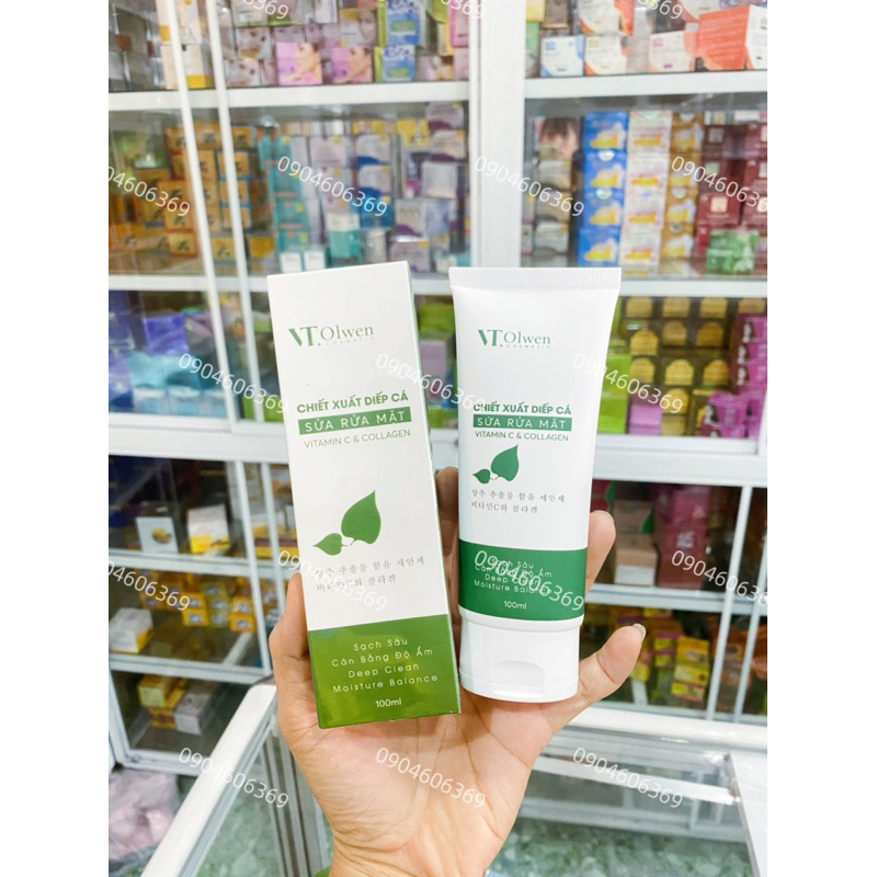 Sữa Rửa Mặt VT OLWEN 100ml Chiết Xuất Diếp Cá -Vitanmin C & Collagen VTOLWEN