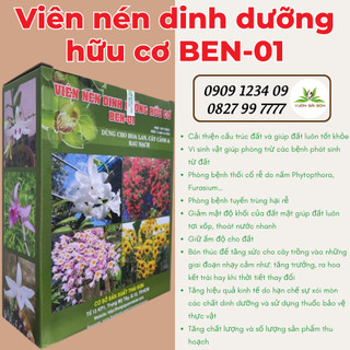 Viên nén dinh dưỡng hữu cơ BEN-01 gói (1kg) chuyên cho hoa lan, cây cảnh và rau màu (Vườn Sài Gòn)