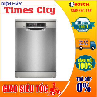 Máy rửa bát bosch 14 bộ seri 6 sms6zci16e sấy zeolith