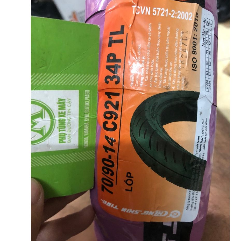 CHENG SHIN  Vỏ trước 70/90-14 TL ( không xài ruột )