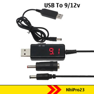 Cáp usb cấp nguồn cho wifi 5v lên 9v 12v từ sạc dự phòng khi cúp điện