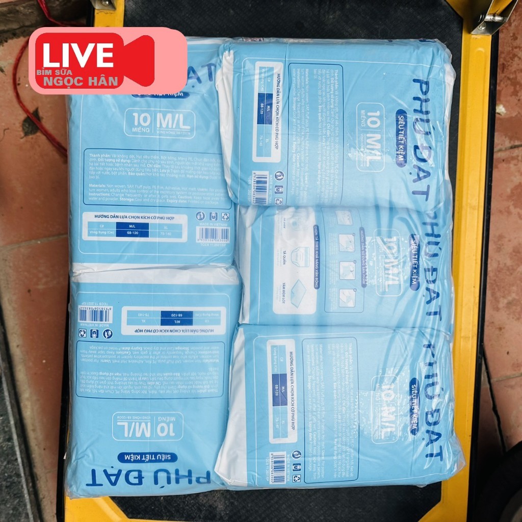 (Sỉ 50 miếng) Bỉm già Phú Đạt ML10 XL10 Ánh Dương #bỉm phú đạt #tã phú đạt #tã già phú đạt #phú đạt #merzy