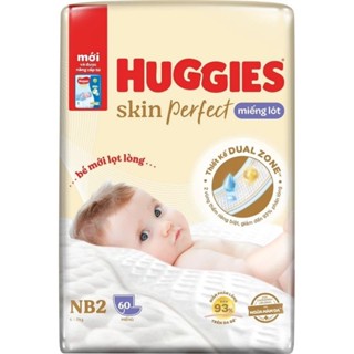  MIẾNG LÓT SƠ SINH HUGGIES NewBorn 2  NB2  - 60 MIẾNG  CHO BÉ 4 - 7KG  