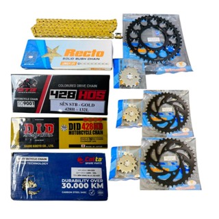 Bộ nhông dĩa Recto chính hãng và sên vàng xe Exciter 150- Ex135- Ex150- Winner- Sonic -Raider