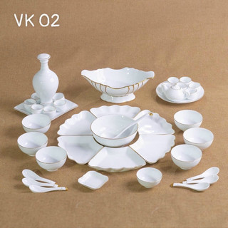 Bát đĩa cúng gia tiên, set hoa mặt trời trắng vàng kim gốm bát tràng