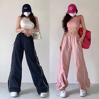 Quần kaki ống rộng viền thể thao 2 kiểu dáng suông hàn quốc, lên form cực đẹp m58