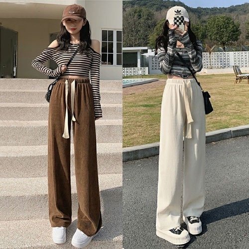 Quần ống suông nữ nỉ tăm mẫu mới độc đáo, ấm áp, trẻ trung năng động đủ size m909