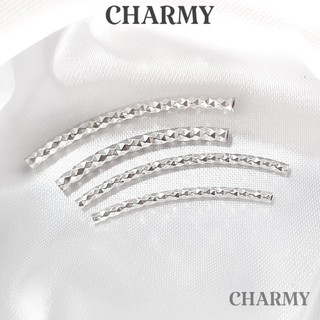 Ống bạc cắt giác C101, Bạc 925 Cao Cấp, làm vòng tay nhiều kích thước - nguyên liệu handmade DIY