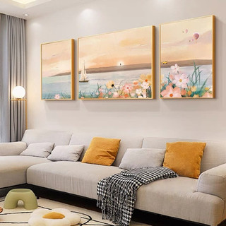 Bộ 3 Tranh Hoa Lá Phong cách Hiện Đại Treo Tường Phòng Khách/ Tranh Tráng Gương/ Decor Phòng Khách/ Khách Sạn/ Quà Tặng