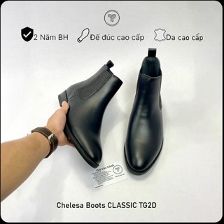Giày Nam Chelsea Boots Classic Da Nhập Khẩu Đài Loan ,Cổ Chun Đế Cao Su Phong Cách Lịch Lãm Tăng Chiều Cao