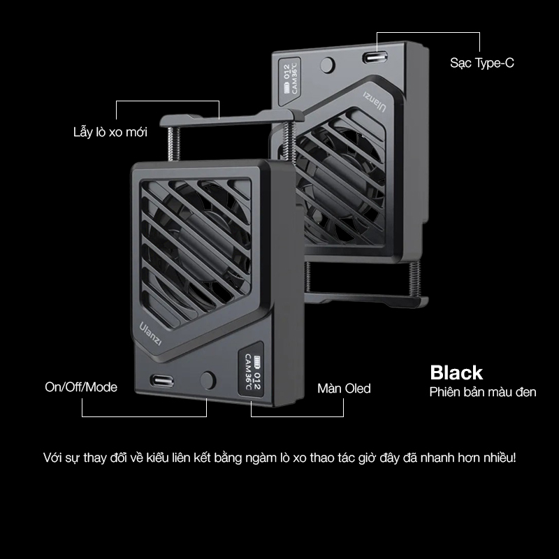 Quạt tản nhiệt cho máy ảnh Ulanzi quạt làm mát cho Sony / Canon / FUJIFILM chính hãng