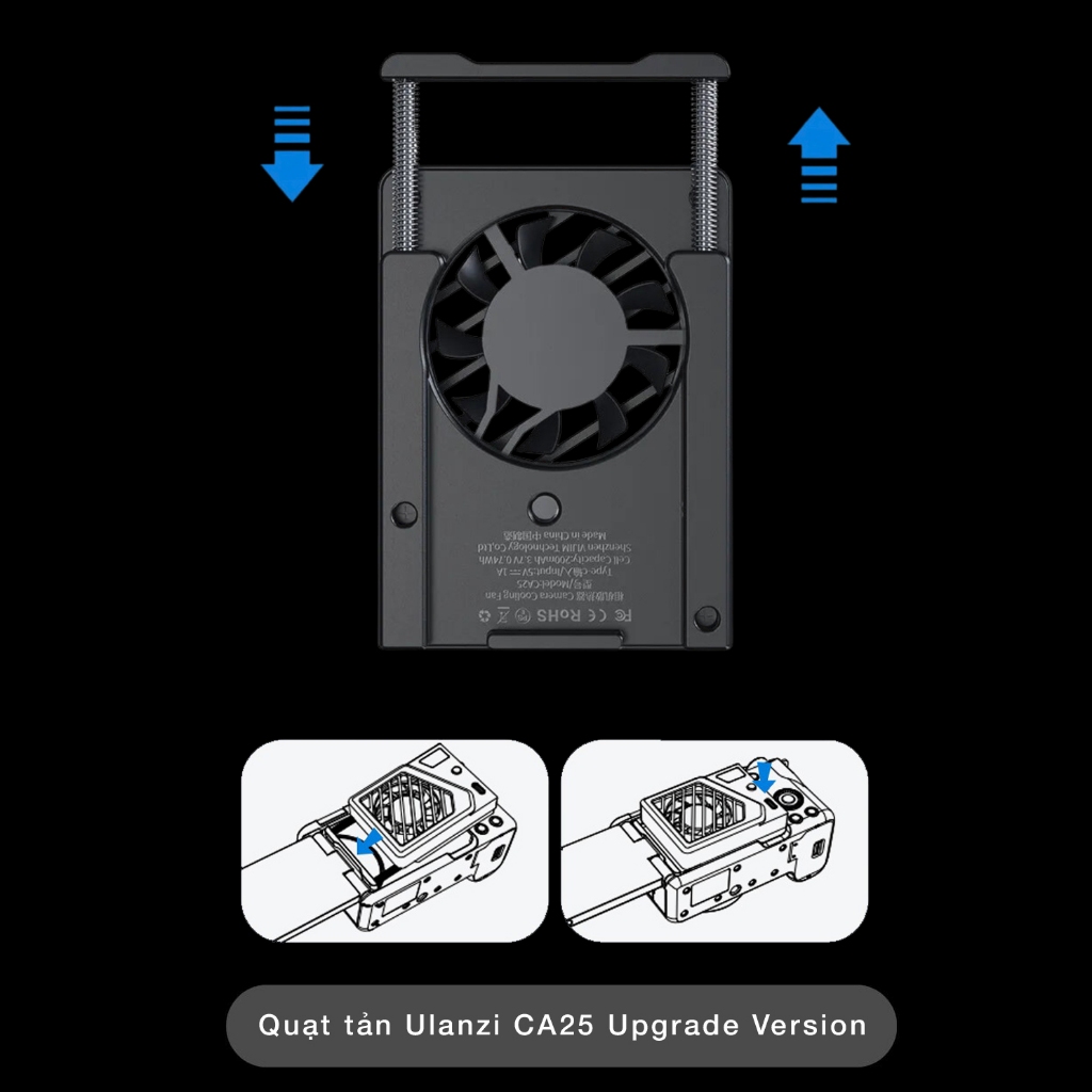 Quạt tản nhiệt cho máy ảnh Ulanzi quạt làm mát cho Sony / Canon / FUJIFILM chính hãng