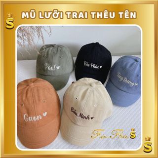 Mũ lưỡi trai thêu tên siêu đáng yêu cho bé từ 2 đến 5 tuổi.