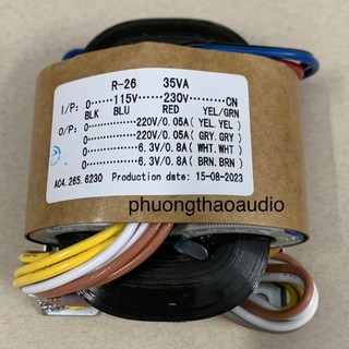 Biến thế rcore 220v×2+6.3v×2 35w