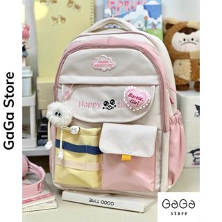  Balo đi học nữ nhiều ngăn phối màu dễ thương phong cách ulzzang hàn quốc B642 gaga store 