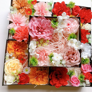 Hoa trà my vải lụa, 2 hoa