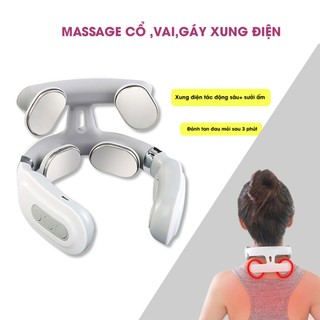 Máy mát xa cổ vai gáy xung điện mạnh mẽ, massage giảm đau mỏi với 5 chế độ ,máy massage xung điện