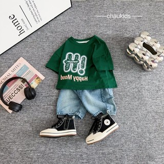 10-30KG SET BỘ BÉ TRAI IN CHỮ KÈM QUẦN JEAN SIÊU ĐẸP(HIN)