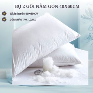 2 ruột gối nằm gòn - bông gòn nhân tạo êm mềm kích thước 40x60cm - bộ 2 gối nằm gòn