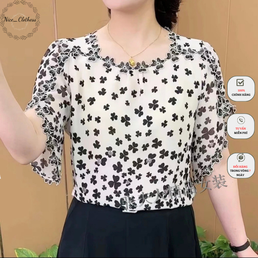 Áo Nữ Tay Lửng Phối Ren Thời Trang Cao Cấp