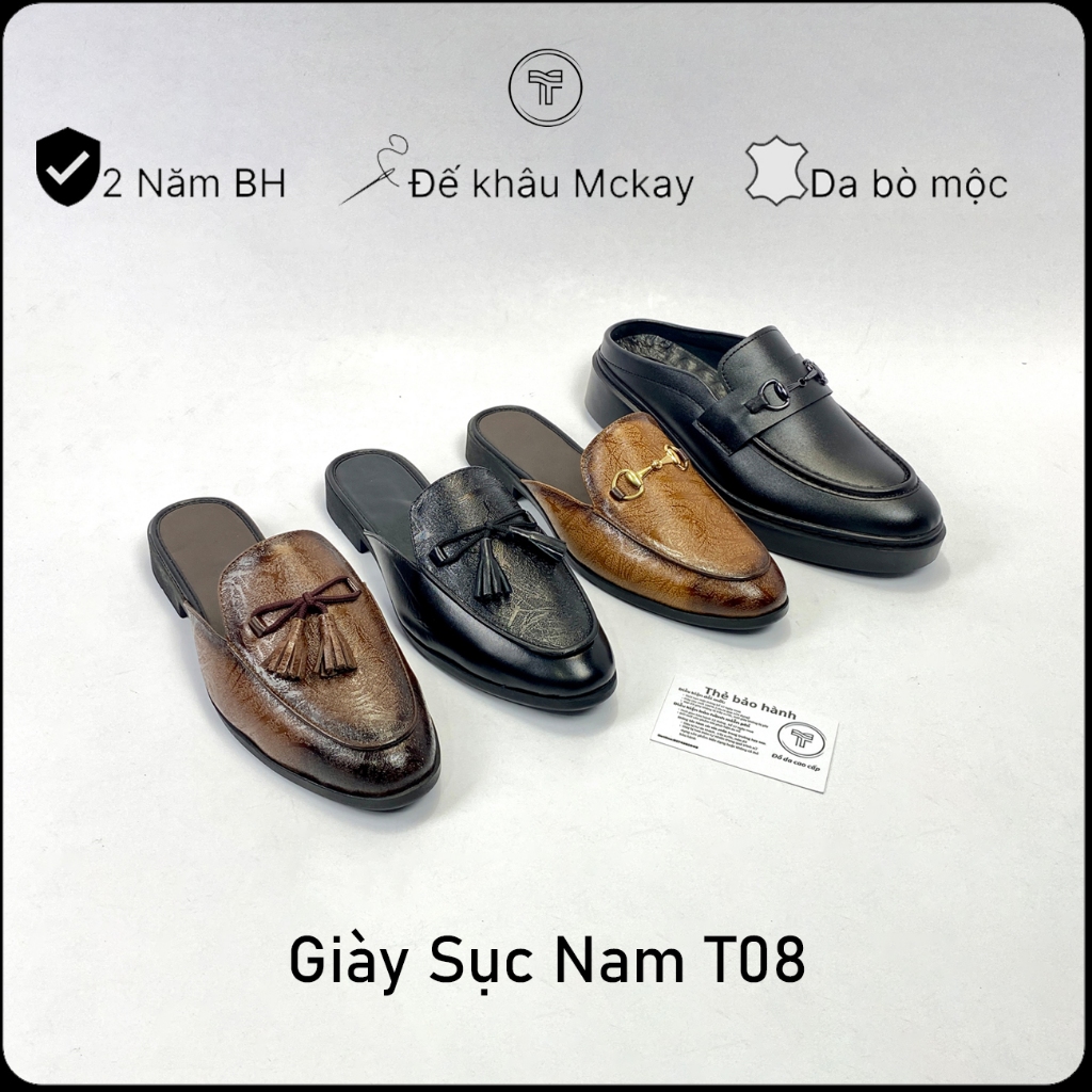 Giày Sục Nam Da Bò Cao Cấp THING , Sục Nam Trẻ Đế Cao Su Đúc Thời Trang Hot Trend | BigBuy360 - bigbuy360.vn