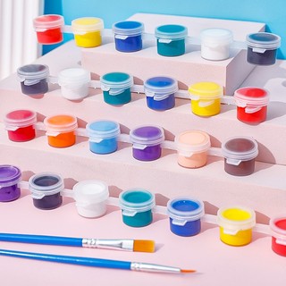 Vỉ màu nước acrylic kèm cọ, bộ dây màu nước sắc nét, khay pha màu, cọ vẽ, tô tượng