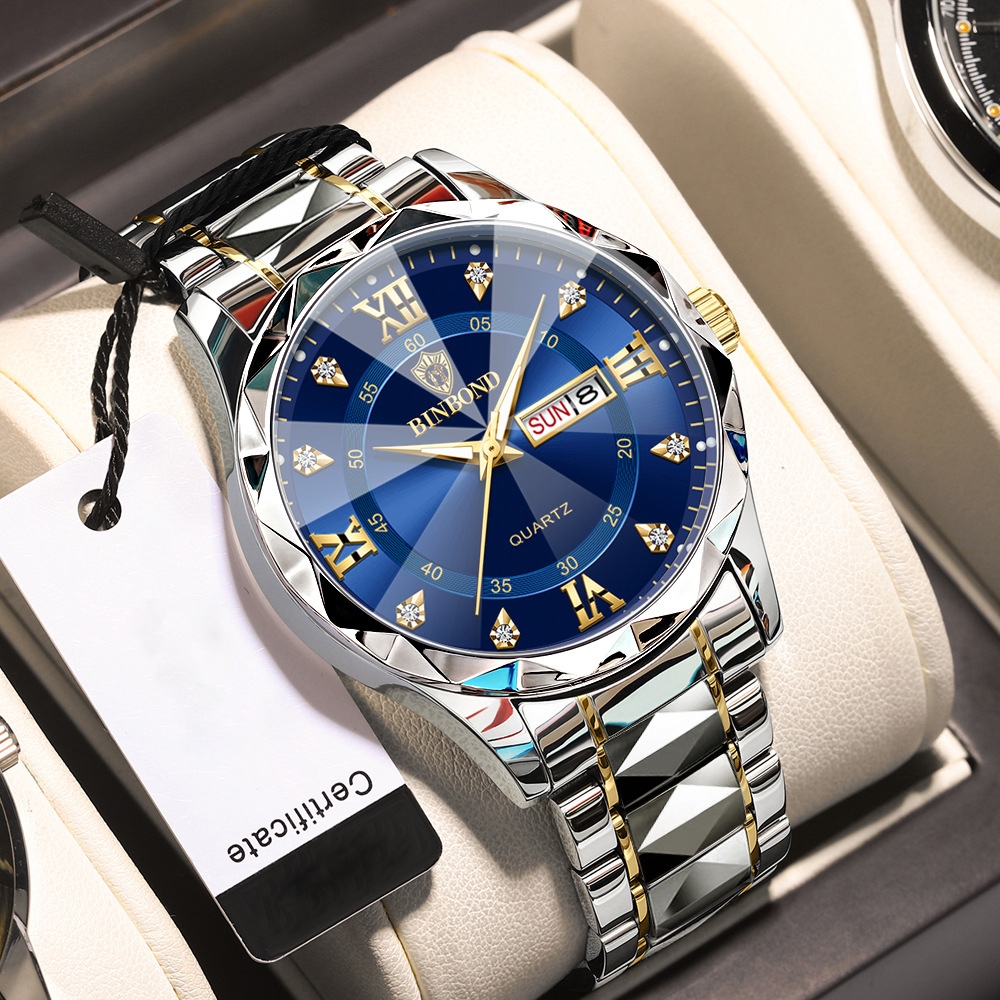 Đồng Hồ Nam Chính Hãng Binbond PDW82 Đồng Hồ Đeo Tay Dây Thép 316 Không Gỉ Chống Nước Phát Sáng | BigBuy360 - bigbuy360.vn