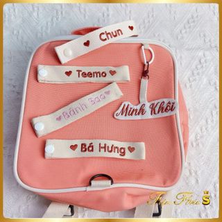 [ THÊU TÊN ] Tag tên, name tên balo cho bé (Thêu Tên Theo Yêu Cầu)