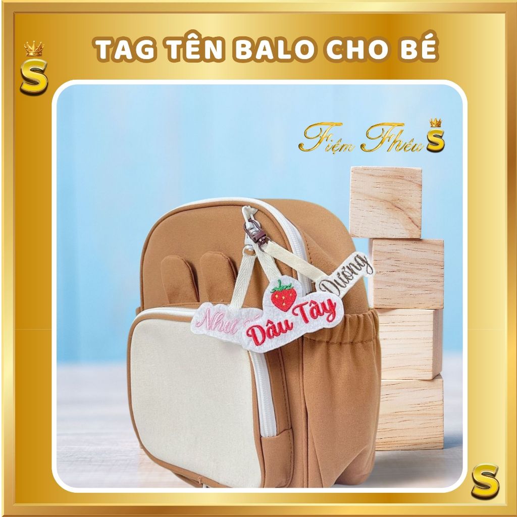 [ THÊU TÊN ] Tag tên, name tên balo cho bé  ( Thêu Được Hình )