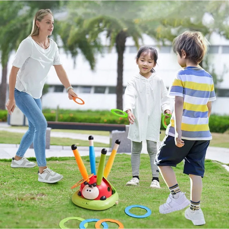 Đồ chơi Bộ thể dục 3in1 gồm ném vòng, bật nhảy, và phóng tên lửa kèm remote tăng khả năng vận động và chiều cao cho bé