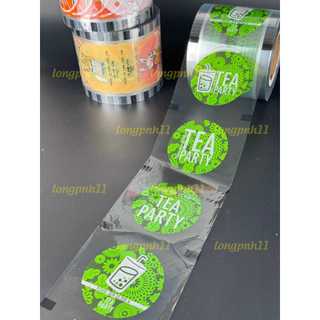 Màng ép ly nhựa Tea Xanh có Video thực tế  2303 1 CUỘN 2400 nắp hình đẹp, Màng ép cốc nhựa, ly pp mã 505