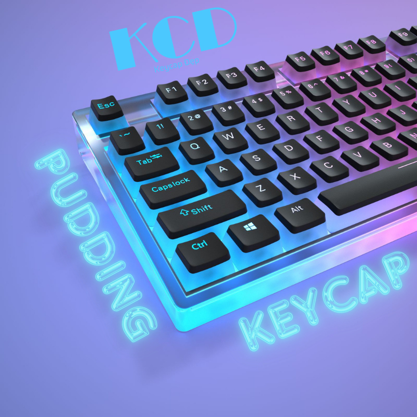 Bộ Keycap Pudding xuyên led, chất liệu PBT doubleshot  nhiều màu, keyc