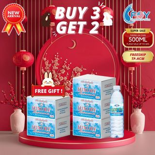 [FREESHIP TOÀN QUỐC] - MUA 3 TẶNG 2 - Thùng 24 Chai 500ml Nước tinh khiết cao cấp WOW LUXURY