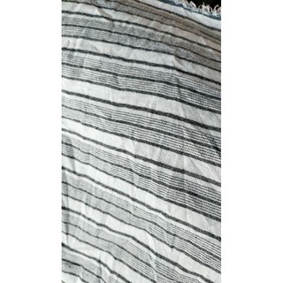 Vải linen bamboo sọc trắng đen
