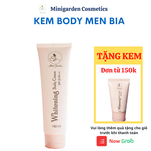 Kem body men bia kem dưỡng da toàn thân Mini Garden whitening body cream SPF 25 PA ++ dưỡng trắng da 180m PV1007